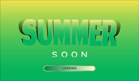 Yellow-green summer inscription soon on a yellow-green background and the download line.