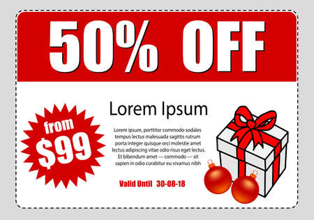 business coupon. Vector illustration Sale of goods and services. Christmas sale. Voucher.のイラスト素材