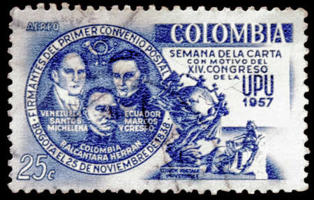 postage stamp columbiaのeditorial素材