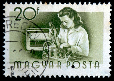 Hungarian postage stampのeditorial素材
