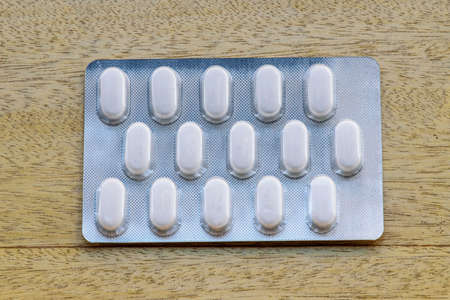 packs of medical pillsの写真素材