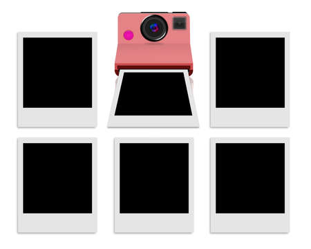 Instant camera with a blank photo