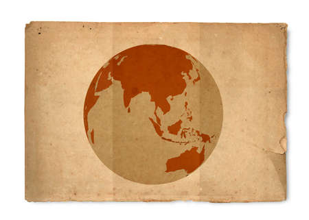 World map with vintage paper texture