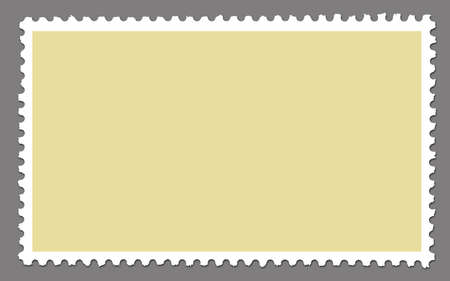 Postage stamp template isolated on grey backgroundの写真素材