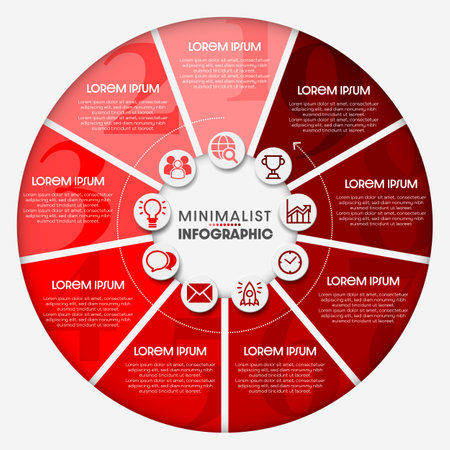 Infographic design template. Creative concept with 9 steps. Can be used for workflow layout, diagram, banner, web design. Vector illustrationのイラスト素材