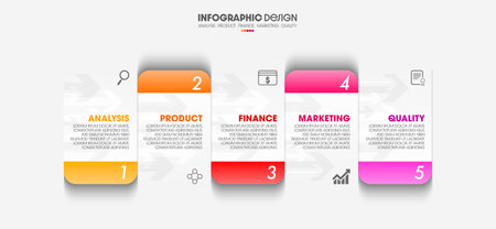 Business concept with infographic design 5 options, step.のイラスト素材