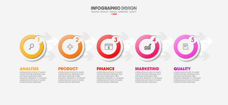 Business concept with infographic design 5 options, step.のイラスト素材