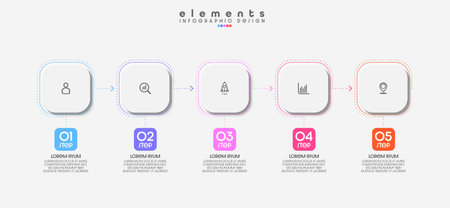 Infographic design template. Creative concept with 5 steps.のイラスト素材