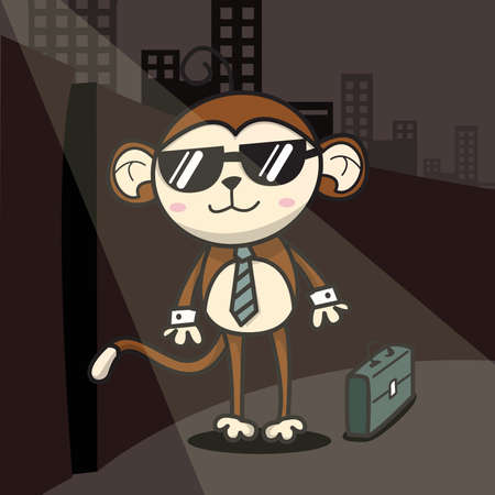 Monkey in the cityのイラスト素材