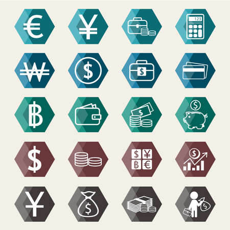 Money exchange Icon setのイラスト素材