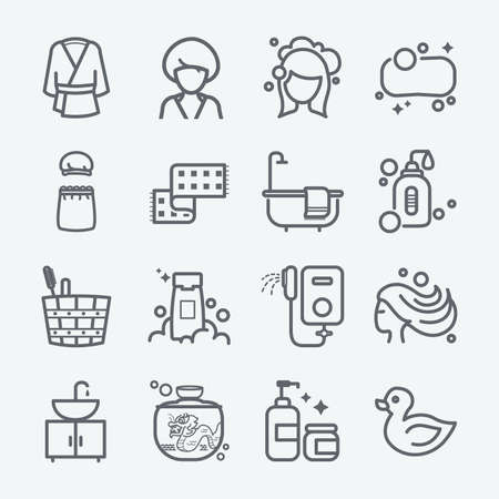 Bathroom icons setのイラスト素材