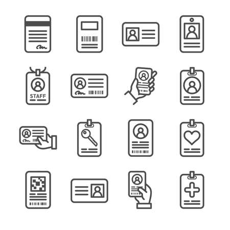 ID cards iconsのイラスト素材