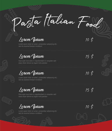 Pasta food menu vector illustrationのイラスト素材