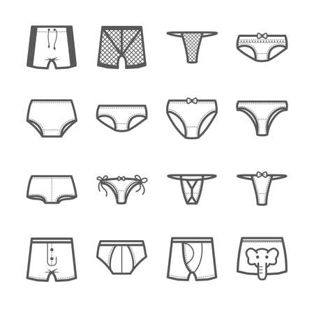 Underwear vector icons setのイラスト素材