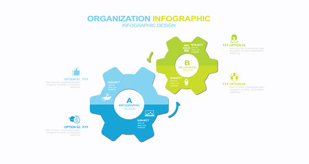 Options around Main Point Slide Template stock illustration Diagram, Infographic, Circleのイラスト素材