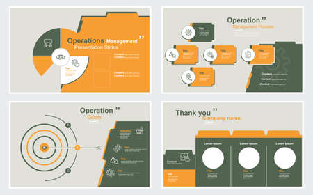 Operations Management Presentation Slide Design Templates on a white background. Vector infographics. stock illustration
Website Template, Template, Slide Show Presentation Software, Brochure, Designのイラスト素材