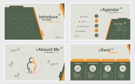 Introduce Yourself Slide Presentation Template. stock illustration Template, Slide Show Presentation Software, Slide Show, Businessのイラスト素材