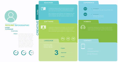 Vector resume template. stock illustration
RÃ©sumÃ©, Template, Creativity, Vector, Infographic, Iconのイラスト素材