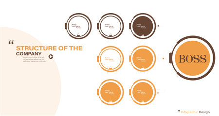 Structure of the company. Business hierarchy organogram chart infographics.のイラスト素材
