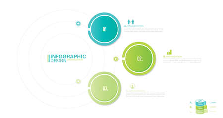 Vector infographic template with 3 steps stock illustration Infographic, List, Circle, Iconsのイラスト素材