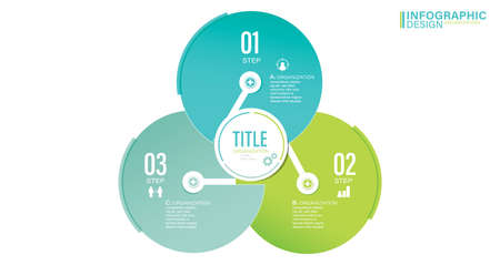 Circular Diagram Slide Template stock illustration Venn Diagram, Three Objects, Circle, Infographic, Iconsのイラスト素材