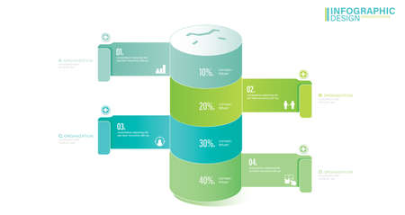 Presentation Vector infographic template with 4 steps stock illustration Infographic, List, Circle, Iconsのイラスト素材