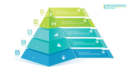 Pyramid infographic template with five elements stock illustration Pyramid, Pyramid Shape, Infographic, Chartのイラスト素材