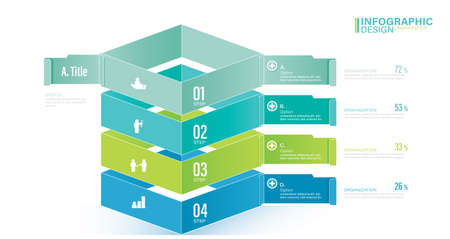Infographic Elements stock illustration Infographic, Number 4, Part Of, Steps , Iconsのイラスト素材