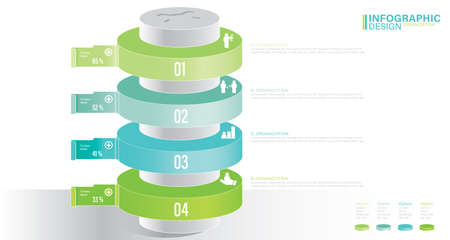 Vector infographic circle. Presentation stock illustration Number 4, Infographic, Circle, Iconsのイラスト素材