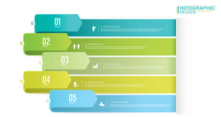 Vector elements for infographics. presentation and chart. steps or processes. options number workflow template design. number 5. stock illustration Road Map, Infographic, Road, Timeline - Visual Aidのイラスト素材