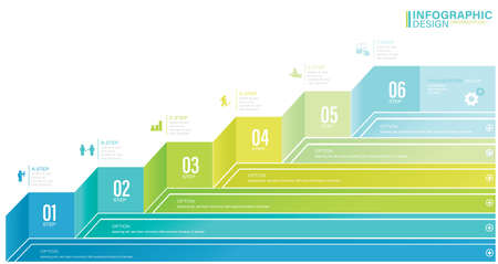 Infographic Elements stock illustration Infographic, Number 6, Part Of, Steps , Iconsのイラスト素材