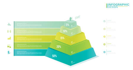 Pyramid infographic template with five elements stock illustration Pyramid, Pyramid Shape, Infographic, Chart, Successのイラスト素材