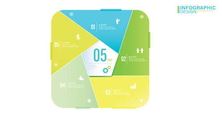 Infographic Elements stock illustration Infographic, Number 5, Part Of, Steps , Iconsのイラスト素材
