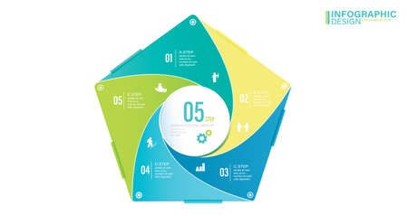 Presentation Vector infographic template with 5 steps stock illustration
Infographic, Number 5, Pentagon - Shape, Circle, Iconのイラスト素材