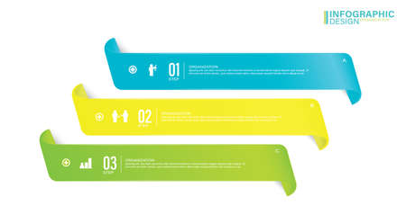 Vector infographic template with 3 steps stock illustration Infographic, List, Iconsのイラスト素材