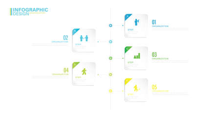 Presentation Vector infographic template with  5 steps stock illustration Infographic, List, Iconsのイラスト素材