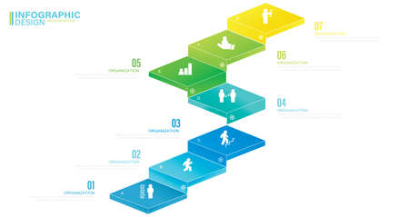 Business data visualization. Infographic Elements stock illustration Infographic, Number 7, Part Of, Steps , Icons, Successのイラスト素材