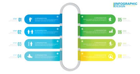 Business data visualization. Infographic Elements stock illustration Infographic, Number 8, Part Of, Steps , Iconのイラスト素材