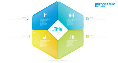 Presentation Vector infographic template with 4 steps stock illustration Infographic, List, Iconsのイラスト素材