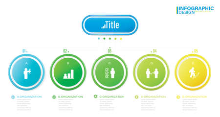 Business data visualization. Infographic Elements stock illustration Infographic, Number 5, Part Of, Steps , Icons, Successのイラスト素材