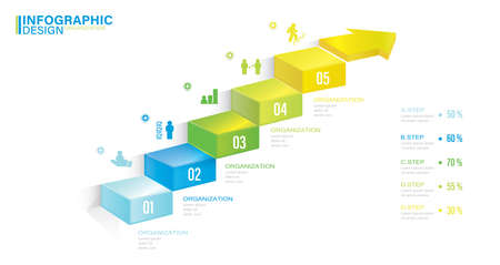 Infographic Elements stock illustration Infographic, Number 5, Part Of, Steps, Icons, Success, Stepsのイラスト素材