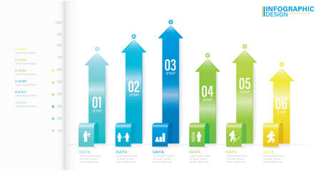 Infographic Elements stock illustration Infographic, Number 6, Part Of, Steps, Icons, Success, Steps, Chart, Planningのイラスト素材
