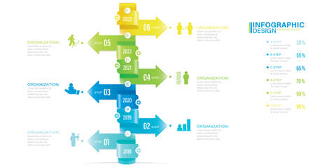 Infographic Elements stock illustration Infographic, Number 6, Part Of, Steps, Icons, Success, Steps, Chart, Planningのイラスト素材