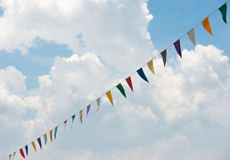 bunting with skyの写真素材