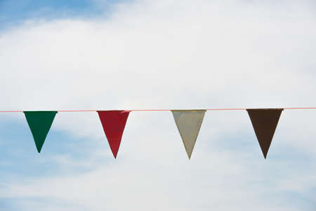 bunting with skyの写真素材
