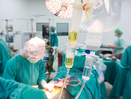 Anesthesiologist change rate iv during the operationの写真素材