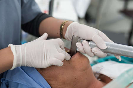 apply laryngoscopeの写真素材