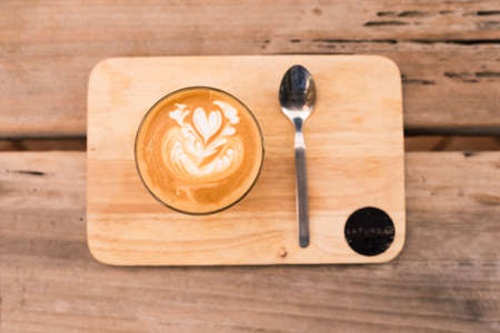 hot latteの写真素材