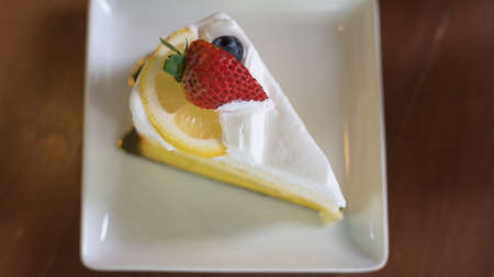 lemon mousse cakeの写真素材