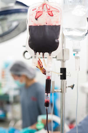 giving blood during operationの写真素材